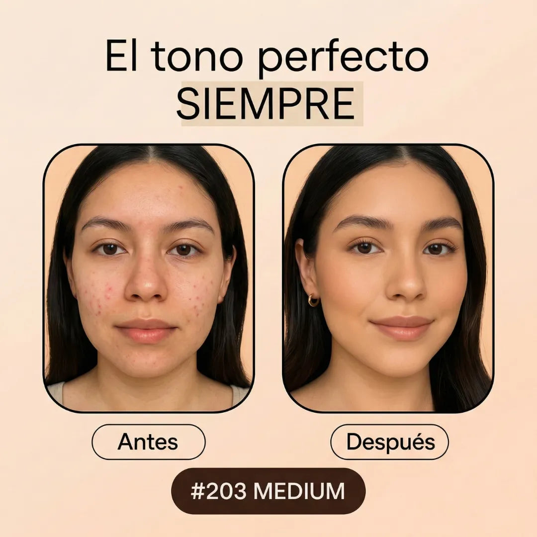 GlowMatch™ Base Camuflaje – Se ajusta a tu tono al instante