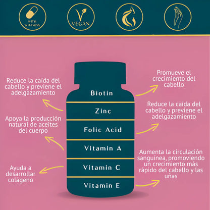 WEEM™ Probiótico 3 en 1 para Cabello, Piel y Uñas – Nutrición y Fortaleza